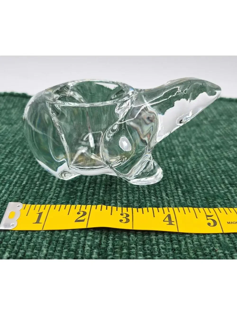 Vintage Indiana Glass Clear Glass Polar Bear Votive Tealight Candle Holder